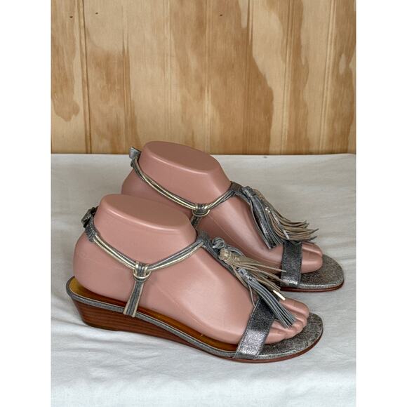 Bernardo Court Micro Wedges Leather Adjustable Buckle Stacked Heel Size 6 - Picture 4 of 11